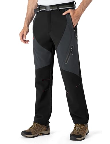 TBMPOY Men's Snow Pants Waterproof Winter Ski Fleece Lined Softshell Snowboard Warm Outdoor Hiking