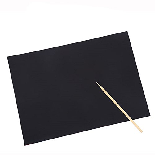 10 Sheets Magic Scrape Painting Paper Rainbow Drawing Pads with 1 Wooden Styluses,Starwak