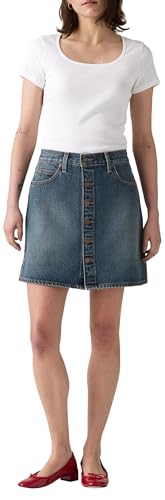 Levi'S Retro Button Front Skirt Eight Track Ski, Eight Track Skirt, 28W