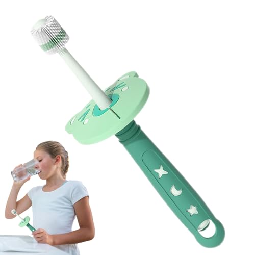 Maciun Cepillo de dientes para niños, juego de nano cerdas manuales redondas, cabeza de 360°, limpia toda la boca, cepillo de dientes para niños, niños