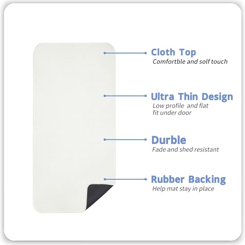 Bath Mat,Ultra Thin Bathroom Runner Rugs,Large Bath Mats for Bathroom,Quick Dry,Non-Slip,Machine Washable,Low Pile,Bath Rug,Shower Outside,Sink,Home Decor Accessories.White,1'5"x4'11"(17x59inch)