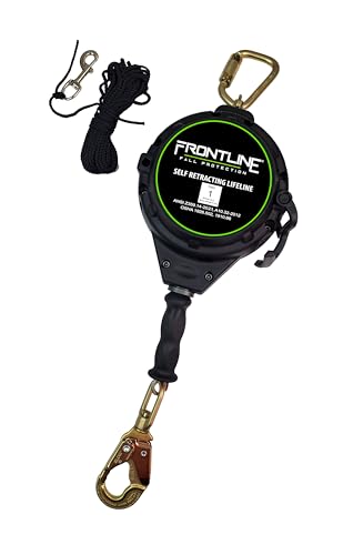 Image of Frontline RPGC 30 Ft Cable Single Leg SRL with Steel Snap Hook End | Ergonomic Carry Handle & Tagline | High Strength, Corrosion-Resistant | 310 lbs Capacity | ANSI & OSHA Compliant (3 Pack)