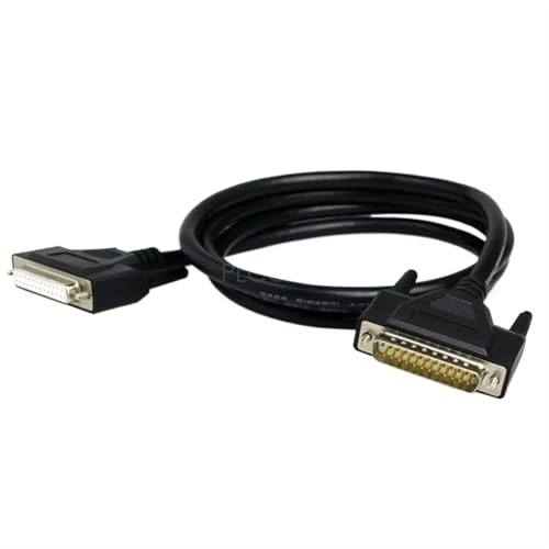 JDOUNFMO DB25 25-pin Extension Cable, Male to Female, Plastic or Metal Case, 24/26/28AWG(Shield Plastic Case,10M_24 AWG)