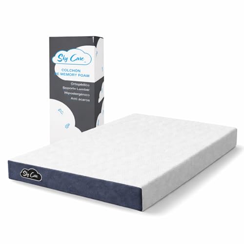 Listado de Colchones Matrimoniales Economicos - 5 favoritos. 45 skycare, Colchón En Caja Memory Foam 13 cm, Hipoalergénico Perfect Balance, Capacidad de 300Kg, Firmeza y Comodidad para Ayudar a Conciliar el Sueño (Individual)