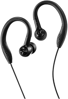 JVC HA-EC10-B-E Sports In-Ear Earphones Headphones Sweat Proof with Secure Fit Over Ear Clip and S/M/L Sized Ear Tips - Black, 6.0 cm*19.0 cm*3.0 cm