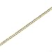 Floreo 10k Two Tone Gold 4mm Curb Cuban Chain Ankle Bracelet Anklet with White Pave, 10 Inch