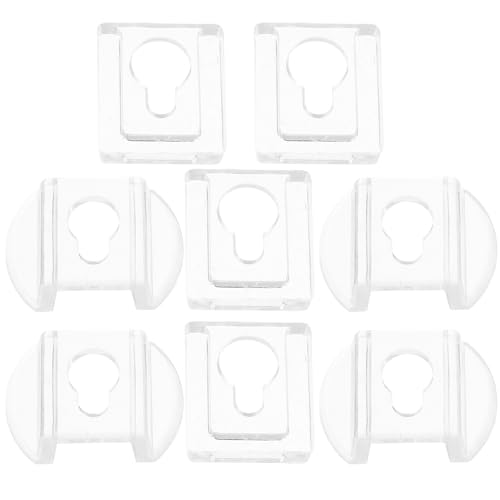 Image of Veemoon 8Pcs Picture Frame Keyhole Hangers, Acrylic Frame Hanging Clips Wall Shelf Hangers Clear Mirror Mounting Brackets Heavy Shelf Glass Bracket Backplane Tool
