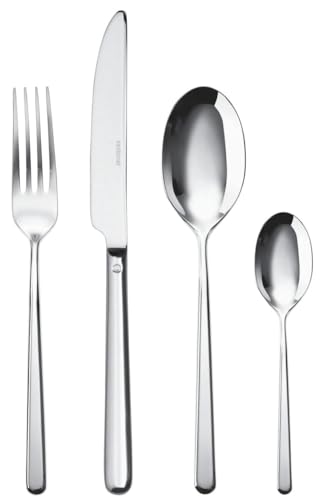 Sambonet Linear Set di Posate Tavola monoblocco in Acciaio Inox 18/10, 24 Pezzi, Inossidabile, 30.2 x 5.2 x 33.3 cm