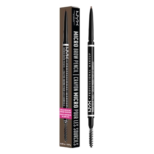 NYX Professional Makeup Brow Pencil Micro Brow Dual Ended Ultrafine Pencil Tip with Mechanical Brow Tool and Spoolie Brush Vegan Formula Korean Makeup Shade: Taupe