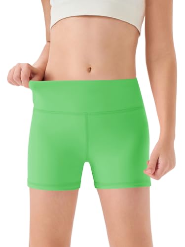 La mejor comparación de Pantalones cortos deportivos para Niña que Puedes Comprar On-line. 43 Haloumoning - Pantalones cortos deportivos para niñas, cintura alta, yoga, danza, motociclista, cómodos pantalones cortos de gimnasia, 5-14 años, Verde, 5-6 Años