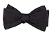The Tie Bar 100% Woven Silk Solid Satin Black Self-Tie Slim Bow Tie