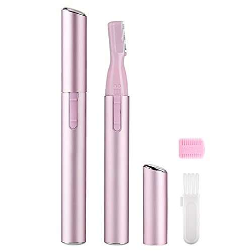 Upgraded Eyebrow Trimmer Rotatable Electric Eyebrow Razor Facial Hair Remover for Women Mini Portable Face Shaver for Brows Face Bikini Underarm Leg Body Hair Remover(Pink)