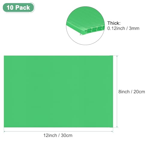 Image of M METERXITY 10-Pack Corrugated Plastic Sheets, 8 Inch x 12 Inch Waterproof Blank Corrugated Poster Board Yard Signs for Garage Sale /Office /Classroom /Party /Lawn Sign Road [3mm Thick, Green]