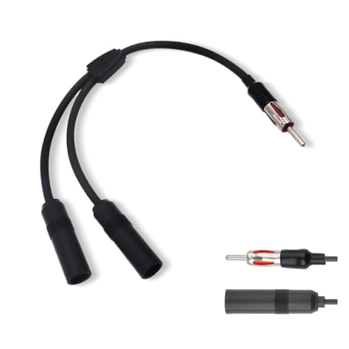 GLSOWEE Car Antenna Adapter, Radio Stereo Antenna Adapter Connector, 1 Male to 2 Female Y Antenna Cable, Antenna Extension Cable Converter, Fit for Vehicle Truck SUV Car Stereo Radio