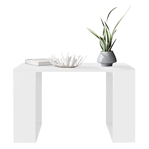 ML-Design Tavolino da Salotto Quadrato 65 x 65 x 40 cm Bianco Tavolo Basso in Truciolato Rivestito in Melamina per Soggiorno Divano Ufficio Lounge Sala d'Attesa Design Moderno