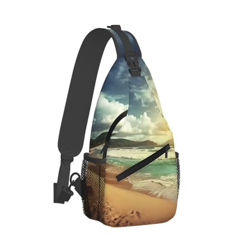 Sac banane pour la randonnée et balades estivales imprimé sunset