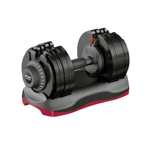 ATIVAFIT Adjustable Dumbbell 11–66LB Single, Quick Adjust Free Weight with Double Safety Lock & Steel Handle, Home Gym Equipment for Strength Training and Muscle Building