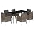 YITHOPI 7 Piece Patio Dining Set with Cushions Gray Poly Rattan Versatile Lounge Furniture Outdoor Lounge Set Patio Furniture Sets Balcony Furniture Sets for patios, Gardens, Decks