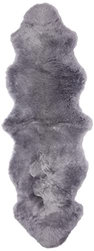 ムートンラグ 天然 オーストラリア産 長毛 2匹物 ラグ プラチナム 60×180cm 洗える 日本製 NF002PU