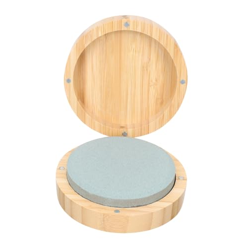 OSALADI Round Whetstone Viking Sharpener Honing Sharpening Stone Two Sided Sharpening Wet Oil Hatchet Chainsaw Whetstone Grit Shear Sharpener Water Bamboo Blade Diamond