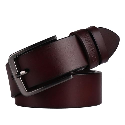 Ceinture en cuir véritable pour homme idéale au bureau ou en soirée en coffret cadeau