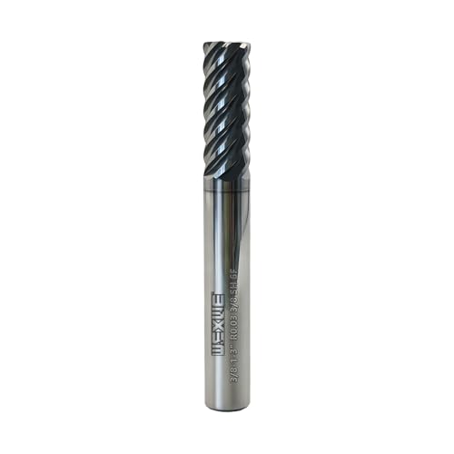 Image of Tools Carbide End Mills,6 Flute Corner Radius Milling Cutter,High Helix Angle for High Hardness Steel Finshing Milling Processing - 3 /8 Shank (3 /8-3 inch 1PCS)