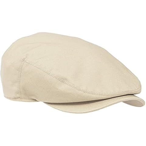 Charlton's of Northumberland 100% Cotton Summer UPF 50+ Flat Cap Showerproof Sports Hat Bowls Cricket Golf[Stone,XLarge 60cm] Cover