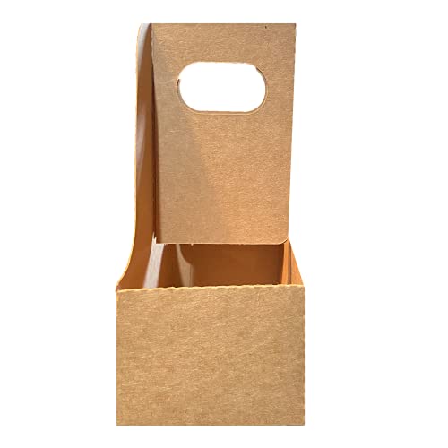 C-Store Packaging 2 Cup Drink Carrier With Handle | Kraft Paperboard Cup Holder | Disposable Cup Holder For Hot Or Cold Drinks | Cup Carrier For Food Delivery Services, Uber Eats, Door Dash (225) #TOP1