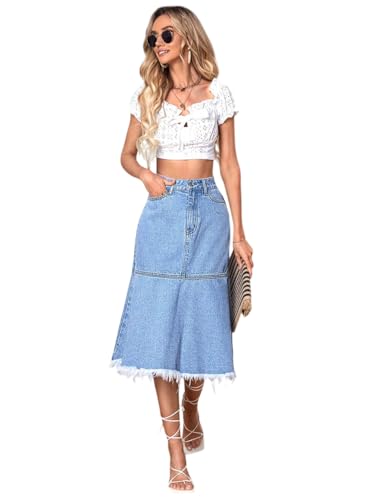 Image of KOTTY Women's Wrap Style Flowy Knee Length Skirt