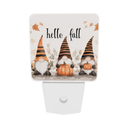 Image of Fall Thanksgiving Gnome LED Plug-in Nightlights 2-Pack for Corridors