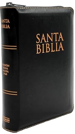 Biblia Reina Valera 1960 Letra Grande con Cierre, Indice, foro senti cuero en color negro con cobre en nuevo tamano compacto/personal. Coleccion Celestial Edicion limitada