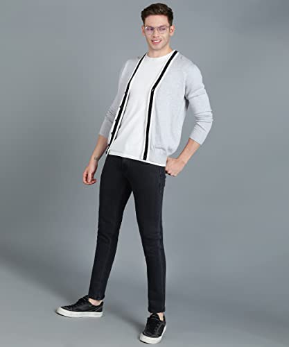 Image of Men's Grey Skinny Fit Solid Jeans Stretchable