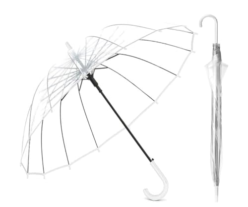 Paraguas Largo Transparente en Forma de Campana,...