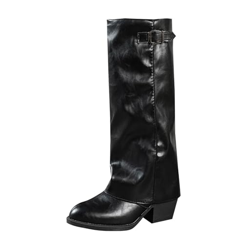 Bottes d'hiver pour femme blanches à talon épais et bout pointu taille 38