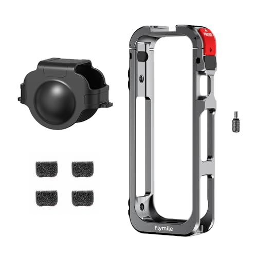 Flymile X5用ケージメタル保護ケース Insta360 X5アクセサリーカメラアルミニウム合金フレームケージ用シリコンレンズカバー付き(Cage)