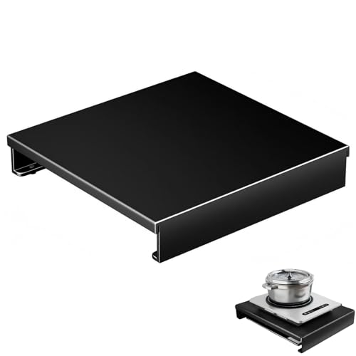 Cubierta de Estufa de Gas Negra, de Acero al Carbono Resistent al Calor y Arañazos, para Quemador y Placa de Cocina, Amplía Espacio, Fácil de Limpiar (35 * 45 * 7cm)