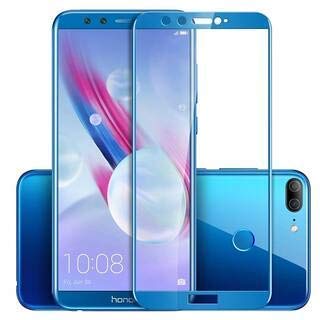 Image of Tempered Glass Screen Protector Compatible For Honor 9 LITE (Blue) Full Screen Coverage (Except Edge to Edge) and Free Complete Easy Installation kit.