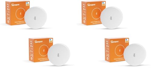 SONOFF ZigBee Sensor De Temperatura y Humedad SNZB-02P 2pcs, Requiere SONOFF Zigbee hub, para Control Remoto y Domótica, Compatible con Google, Smartthing,Alexa, Funciona con IFTTT(batería interna ）