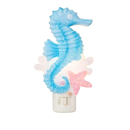 Image of Novelty Lights LED Lamp Seahorse with Starfish Spring Summer Decoration Night Light with Swivel Plug