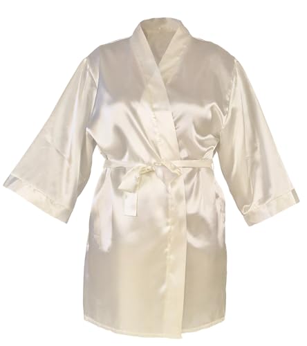 Folat 21347 Bata de satén para novia Albornoz - Bride - Wedding - Blanco. kimono, decoración de fiesta, juego de albornoz para boda