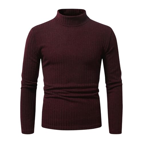 Xiaojmake Men's Turtleneck Sweater Slim Fit Mock Neck Sweater for Teen Boy Long Sleeve Pullover Sweater Thermal Undershirt