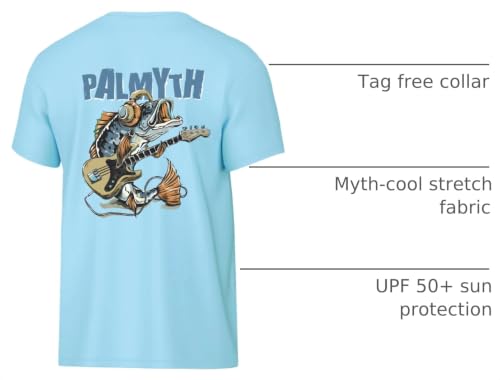 Image of Palmyth Boys Fishing Shirt Short Sleeve UPF 50+ Youth Performance T-Shirt