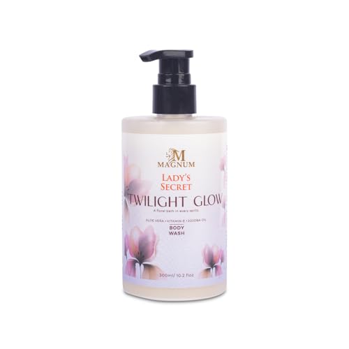 Image of Magnum Lady's Secret Twilight Glow Body Wash 300ml - Hydrating Shower Gel with Aloe Vera, Jojoba Oil & Vitamin E | Mango, Blood Orange & Coconut Fragrance for All Skin Types