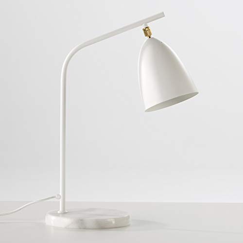 LAMPARA SOBREMESA 37X22X54 MARMOL/METAL BLANCO