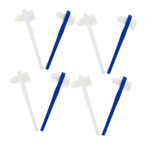 FOMIYES 8 piezas Cepillo Dental Doble Cara para Dentaduras Cepillo Suave Portátil para Limpieza de Prótesis Diseño Compacto y Duradero para Cuidado Bucal Viajes