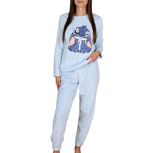 Pyjama Stitch Disney chaud et confortable avec pantalon long pour femme