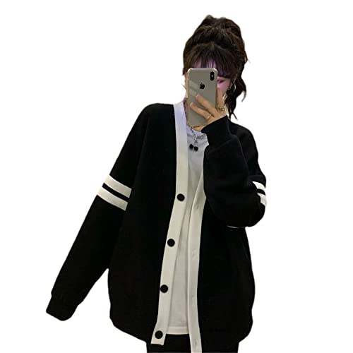 Womens Japan Cute Cardigan Sweater Kawaii JK Uniform Cardigan Aesthetic Long Sleeve Loose Jackets