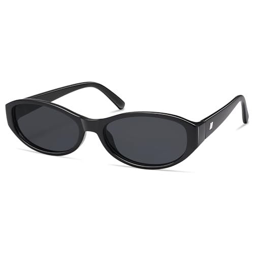 Retro Trendy Oval Sunglasses for Women Narrow Chic Thin Y2k Cat Eye 90s Sunnies Lightweight Glasses AP37272