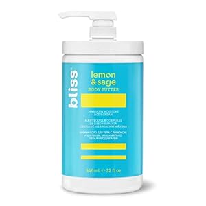 Bliss Body Butter – Lemon and Sage Body Butter – Maximum Moisture Cream – 32 Fl Oz – Body Lotion for Dry Skin – Long-Lasting Moisturizer for Women & Men – Vegan & Cruelty-Free