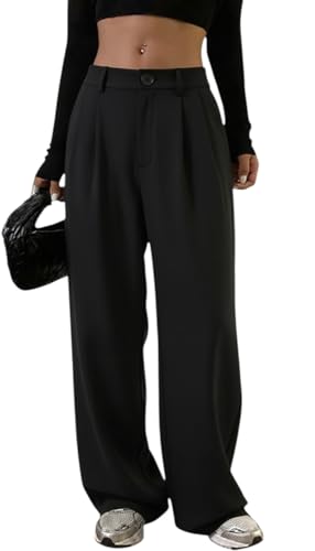 Image of OOMPH! Women's High-Waisted Pant | Wide Leg Trousers | Korean Style Stretchable Trouser